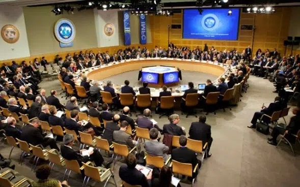 camara del Fondo Monetario Internacional en reunión